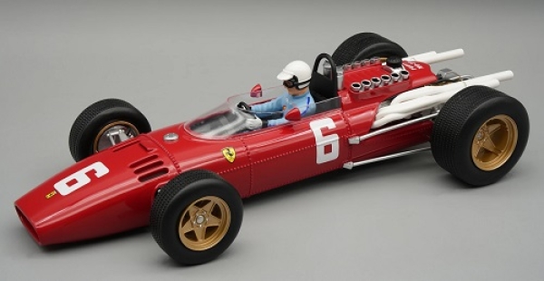 TMD18318A Ferrari 312 F1 1966 Winner Italy GP Monza #6 Driven by: Ludovico Scarfiotti (with driver figure) 1:18